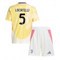 Juventus Manuel Locatelli #5 Fußballbekleidung Auswärtstrikot Kinder 2024-25 Kurzarm (+ kurze hosen)